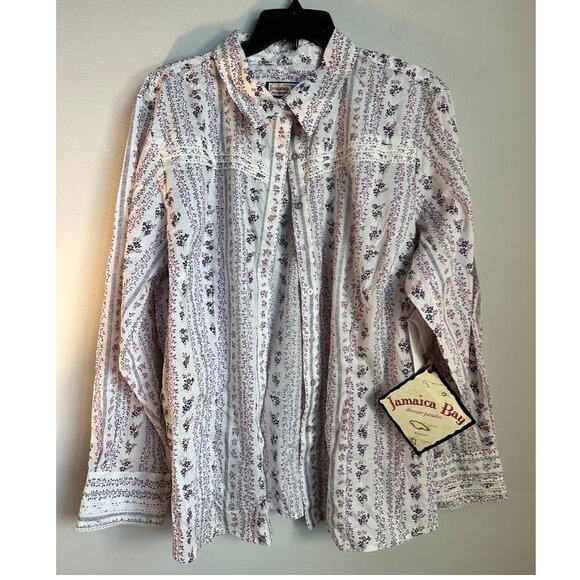 Jamaica Bay Floral Cotton Button Down Shirt Size XXL - Picture 7 of 7